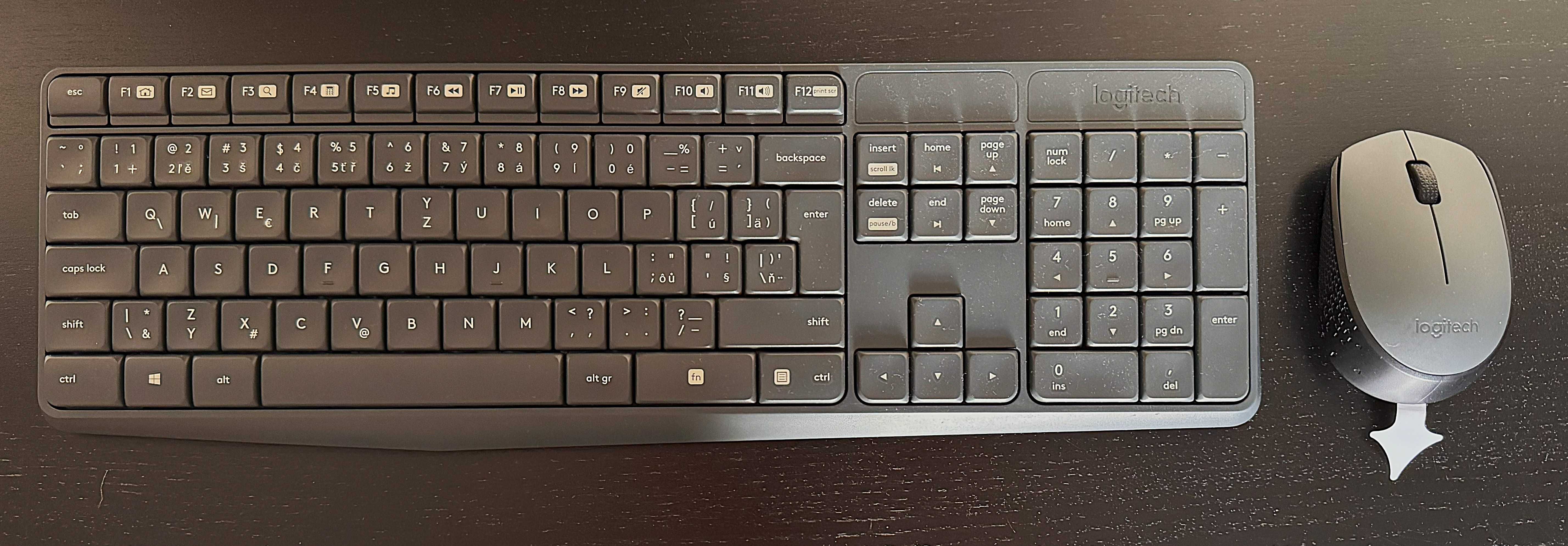 Zestaw klawiatura+mysz Logitech bezprzewodowy odbiornik USB