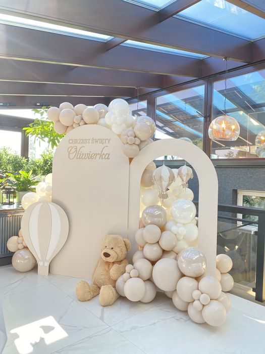 Balony•dekoracje•ścianka na chrzest komunie urodziny girlanda balonowa