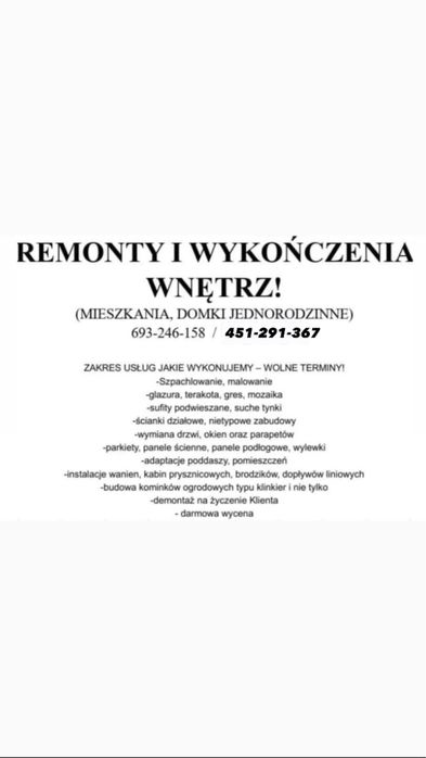 Remonty i wykonczenia wnetrz