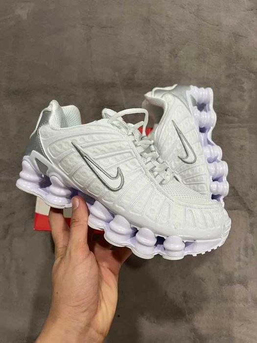 Buty-Trampk Nike Shox TL White Metallic Silver Max Orange R.39