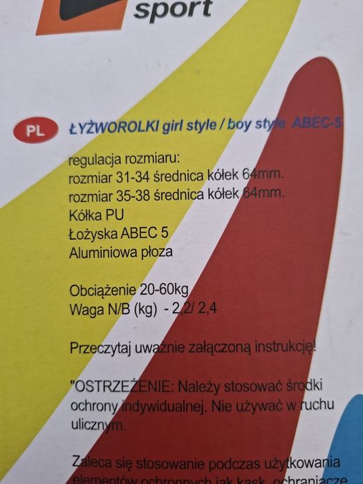 Rolki dziecięce rozmiar 31-34+kask+ochraniacze