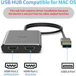 Adapter USB 3.0 na podwójny HDMI 4K 30Hz, adapter USB na HDMI