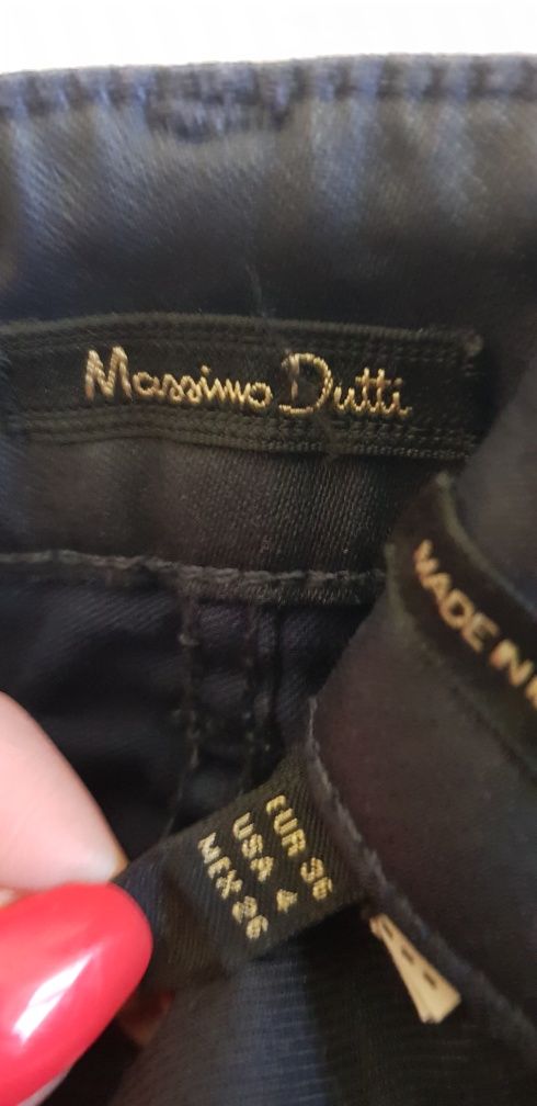 Massimo Dutti spódnica ołówkowa granatowa imitacja skóry, rozm. 36