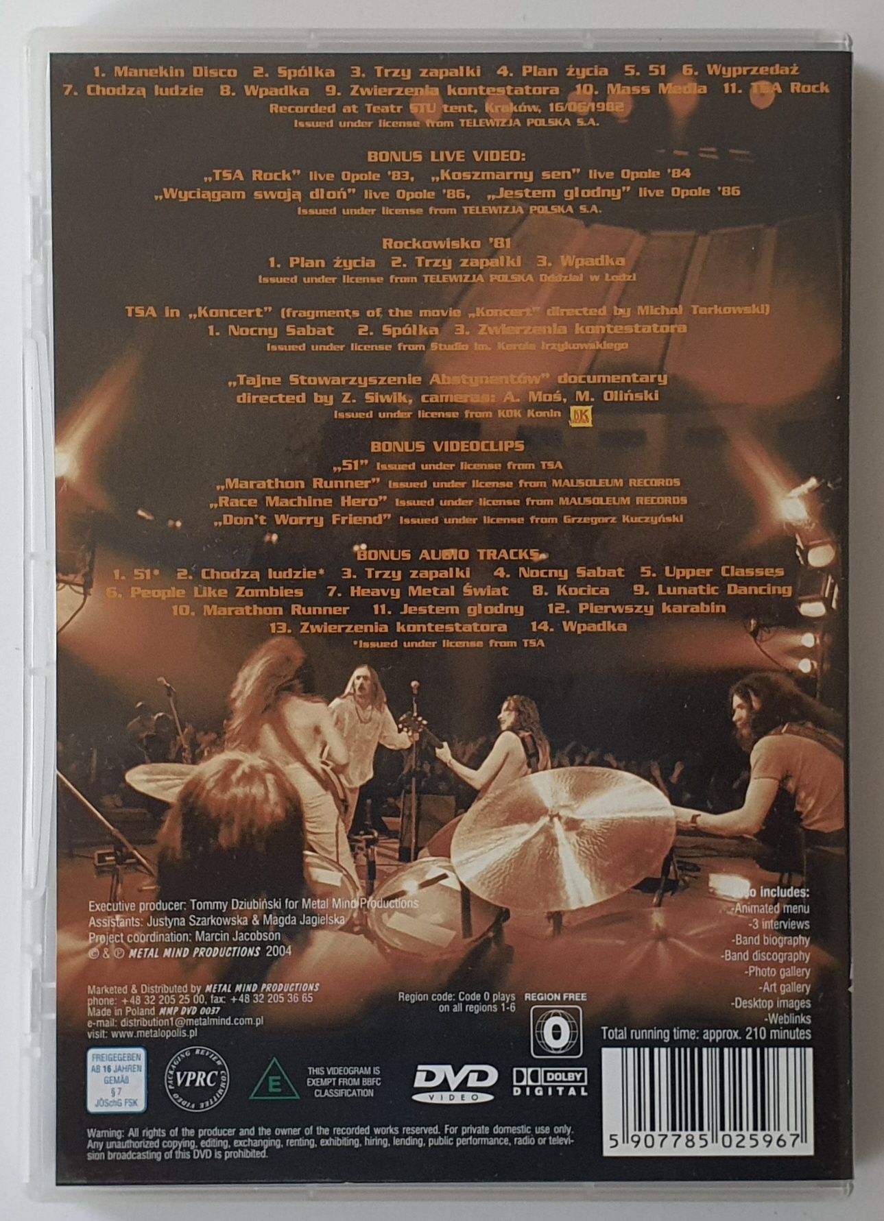 Dvd - Tsa Live - koncert z 1982 + dodatki