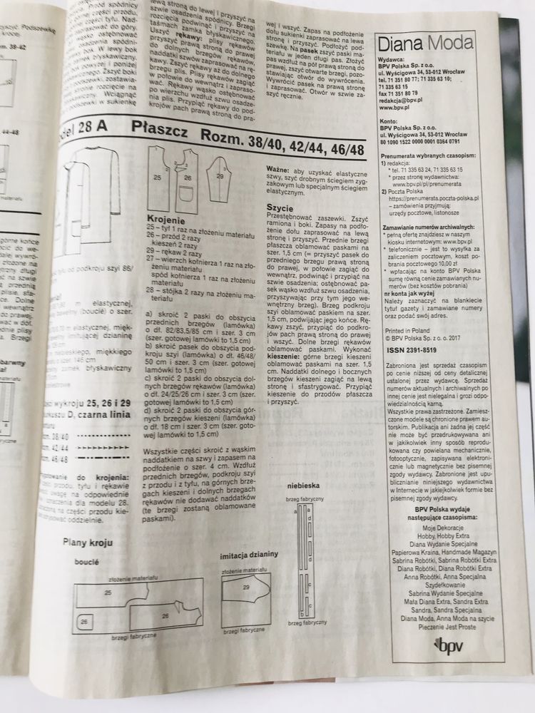 Magazyn Diana Moda - 1/2017 - Jak Burda. Wykroje