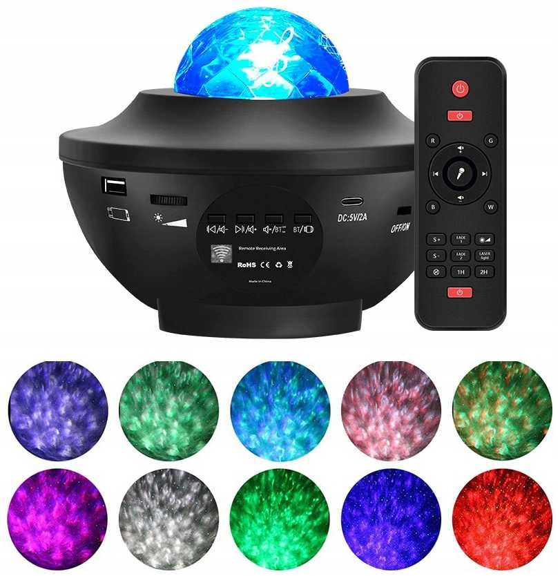 Projektor Gwiazd Star Lampka Nocna LED USB + PILOT