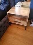 Szafka nocna LOFTOWA INDUSTRIALNA metal i drewno DR HOUSE mango