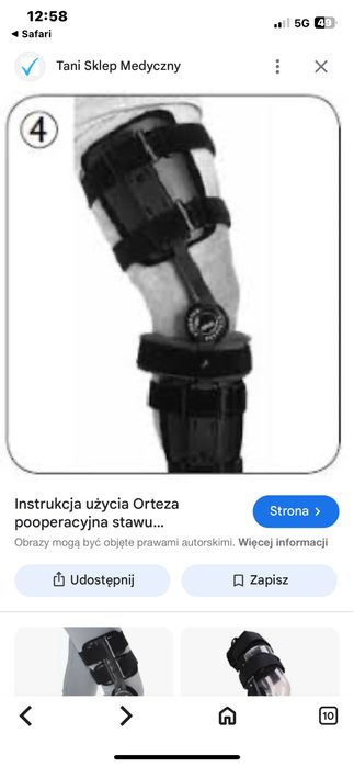 Orteza usztywniajaca kolano