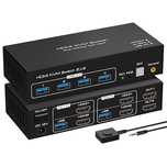 VPFET Przełącznik KVM HDMI 2 Porty 4K 60Hz z Dualnym Monitorem