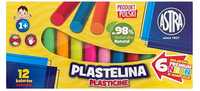 Plastelina Astra okrągła 12 szt. 6 kolorów neonowych