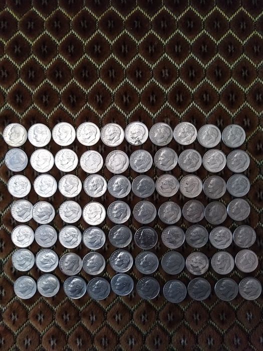 Коллекция монет One dime.За весь лот 1580 грн.Из 70 монет.