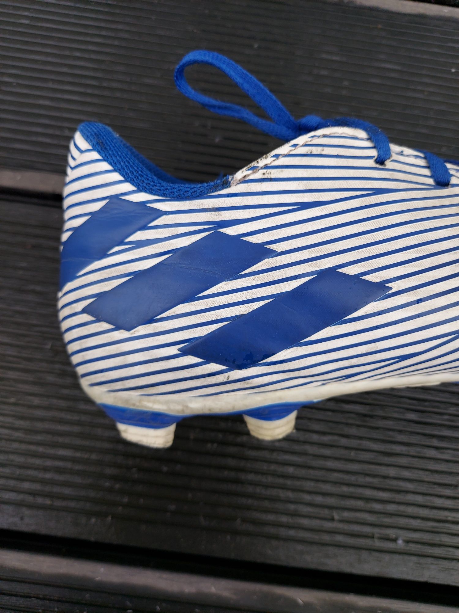 buty piłkarskie korki Adidas Nemeziz 19.4 niebiesko białe(44)