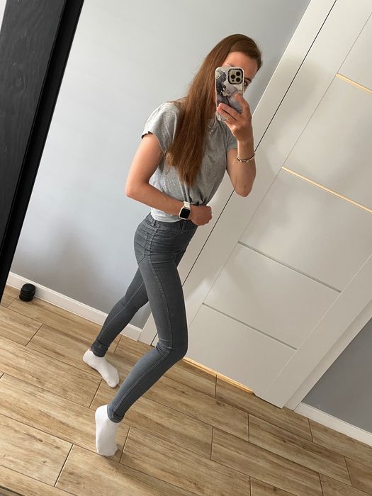 Szare spodnie nowe