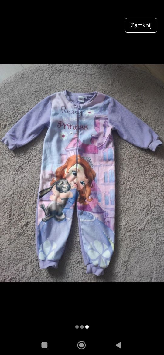 Polarowa piżama, Disney, Elsa, Kraina Lodu, Księżniczka Zosia r. 92-98
