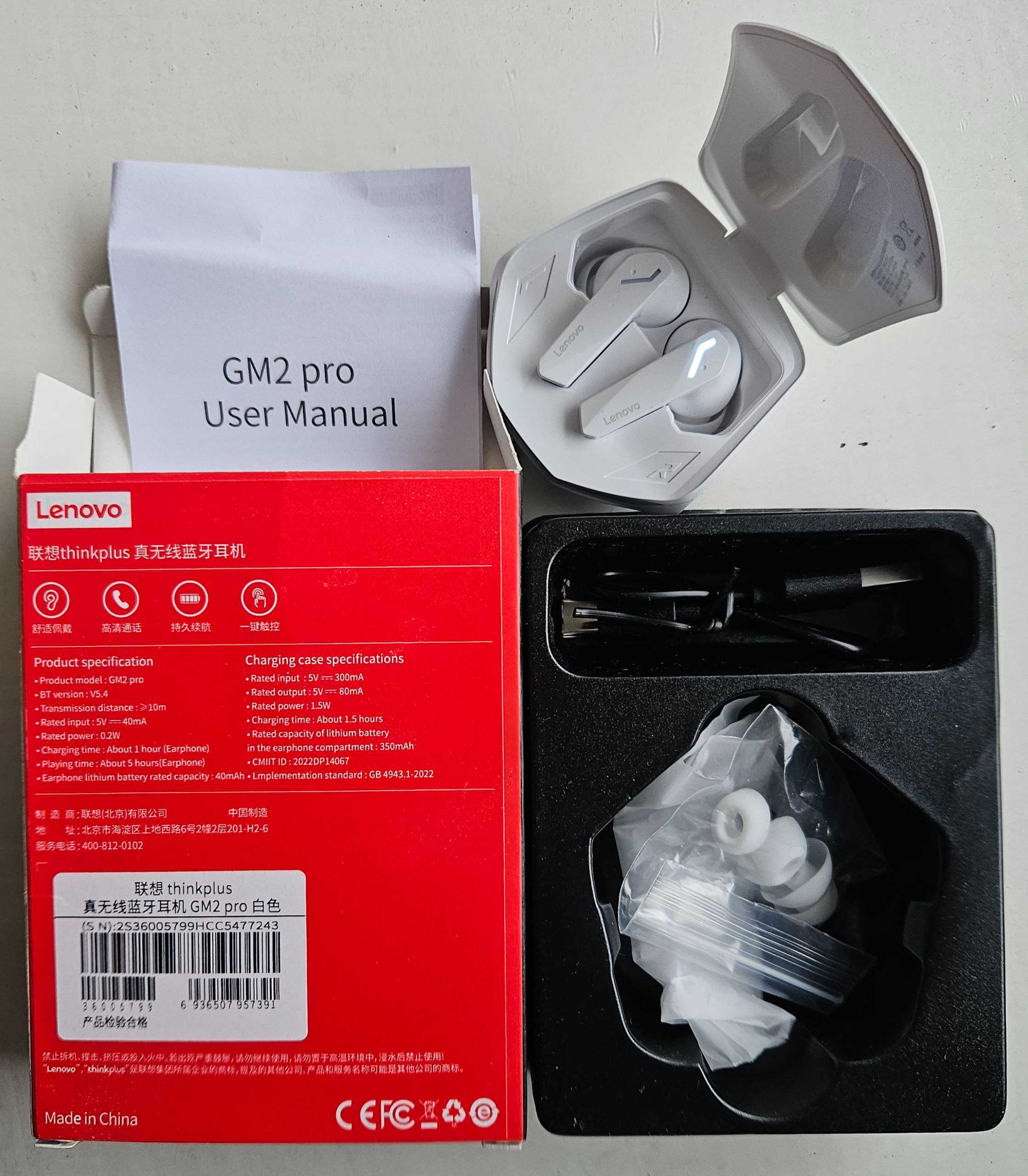Наушники беспроводные Lenovo GM2 Pro, BT 5.4, AAC, SBS