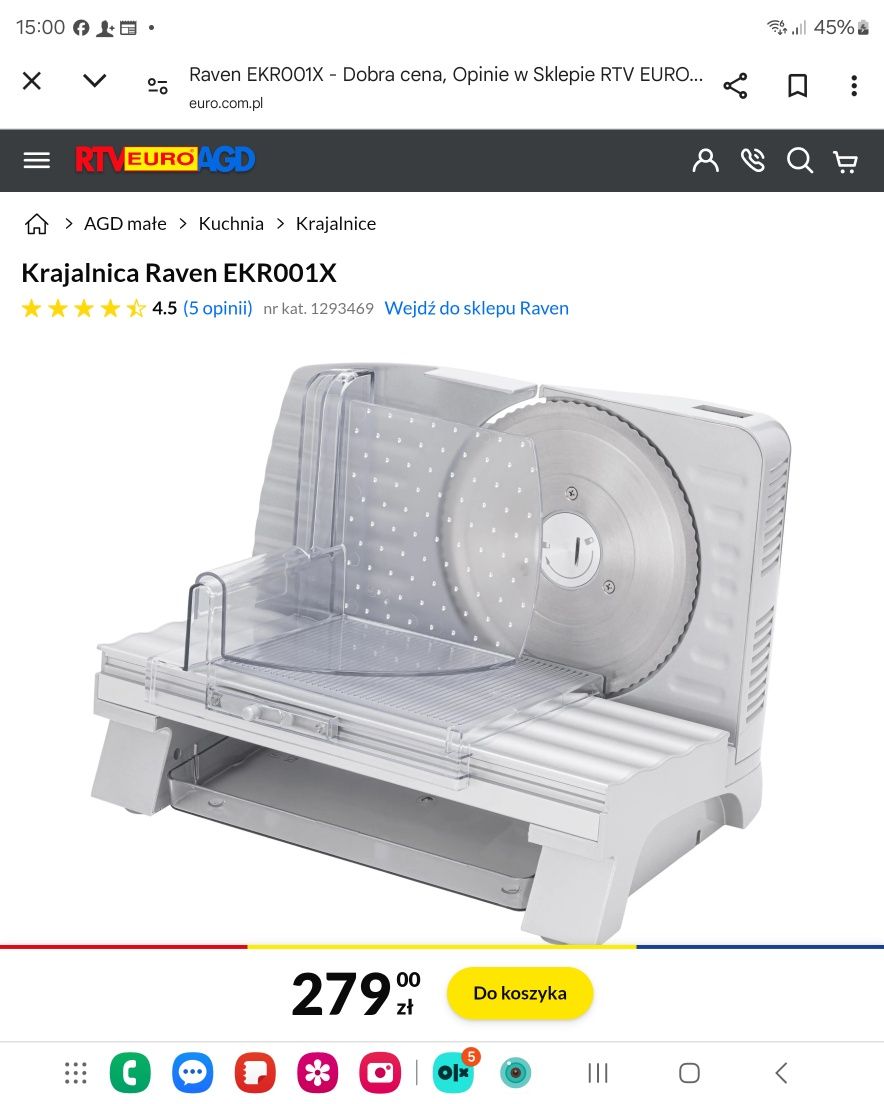 Krajalnica raven EKR001X najchętniej odbiór osobisty