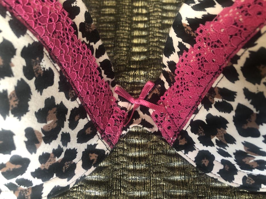 Biustonosz stanik M&S Marks & Spencer 30D 65D panterka różowa koronka