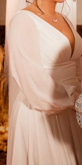 Весільне плаття прокат оренда айворі преміум шифон