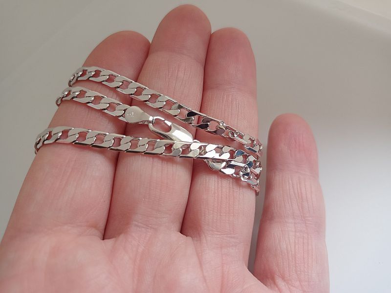 Srebrny Łańcuszek Pancerka Diamentowany 51cm 16g Silver Plated
