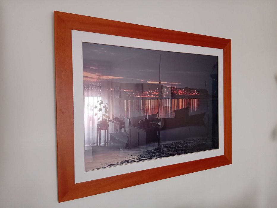 Moldura, cor cerejeira, 125x95cm