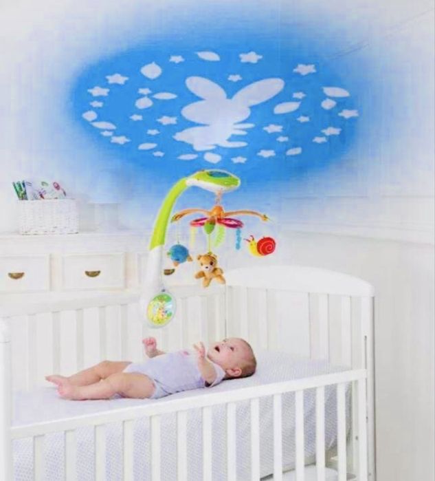 Музичний мобіль-проектор Chicco «Чарівний ліс» із м'якими іграшками!