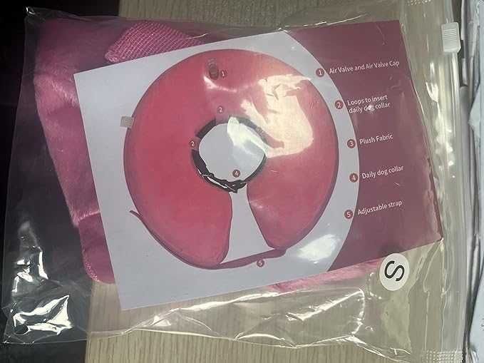Nadmuchiwana obroża dla psa, kota rozmiar S różowa
