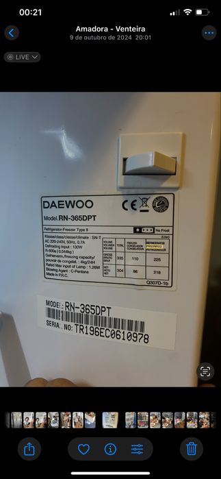 Frigorifico Daewoo modelo rn 365dpt bom estado