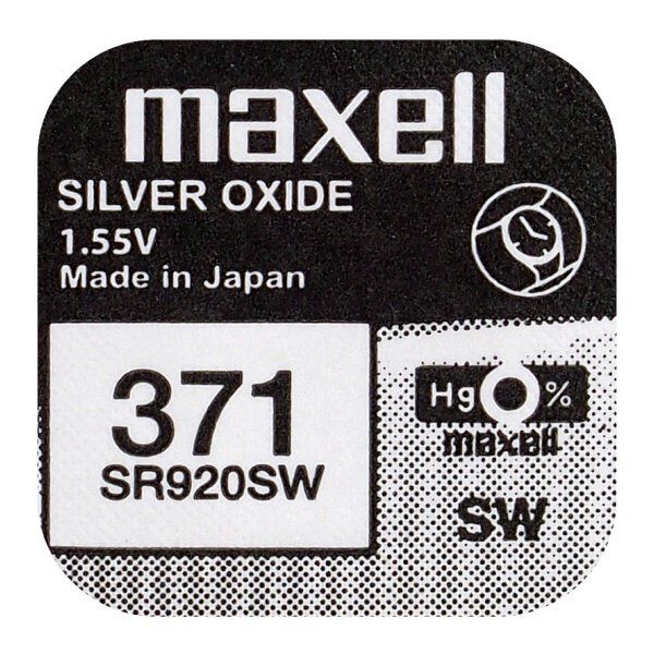 Pilha Maxell 371 1.55V SR69 SR920W 370 Relógios