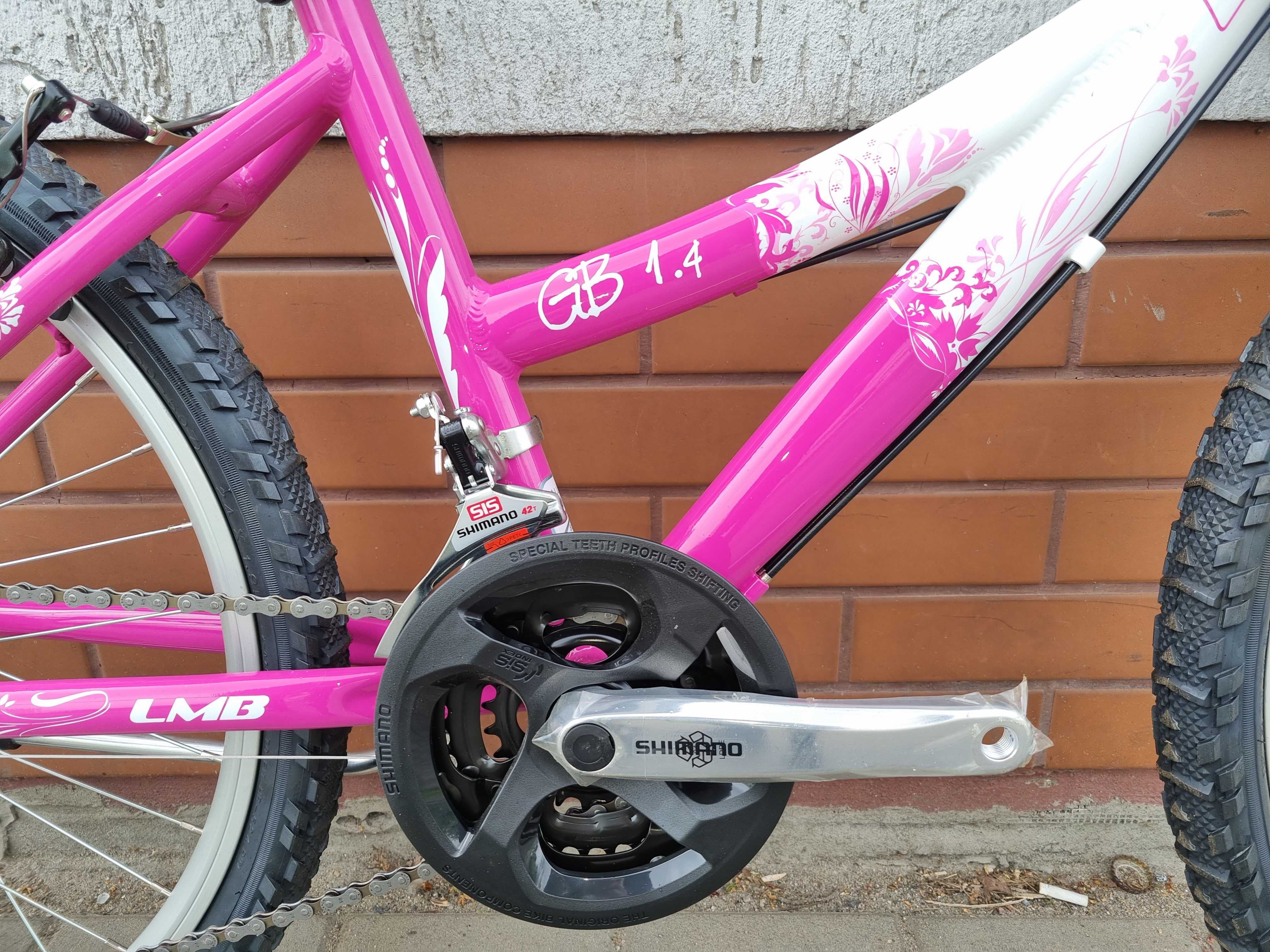Nowy Rower dla dziewczynki Limber gb 1.4 24'' Różowo Biały Wyprzedaż