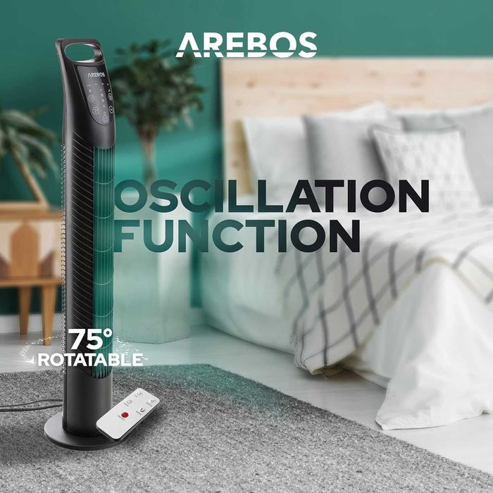 Wentylator kolumnowy Arebos AR-HE-TV40RB czarny