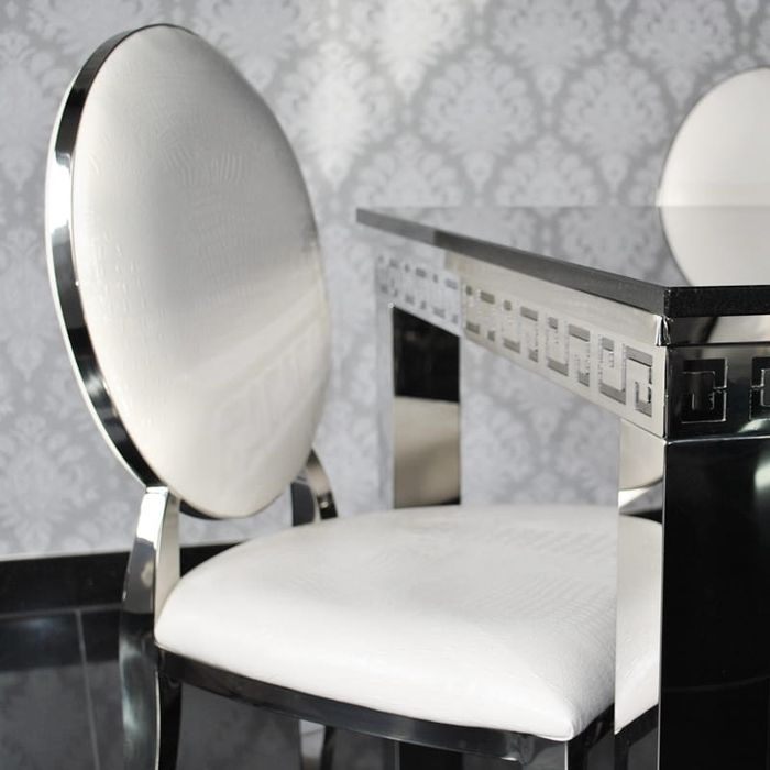 Stół glamour Verona stal szlachetna blat kamienny nowoczesny