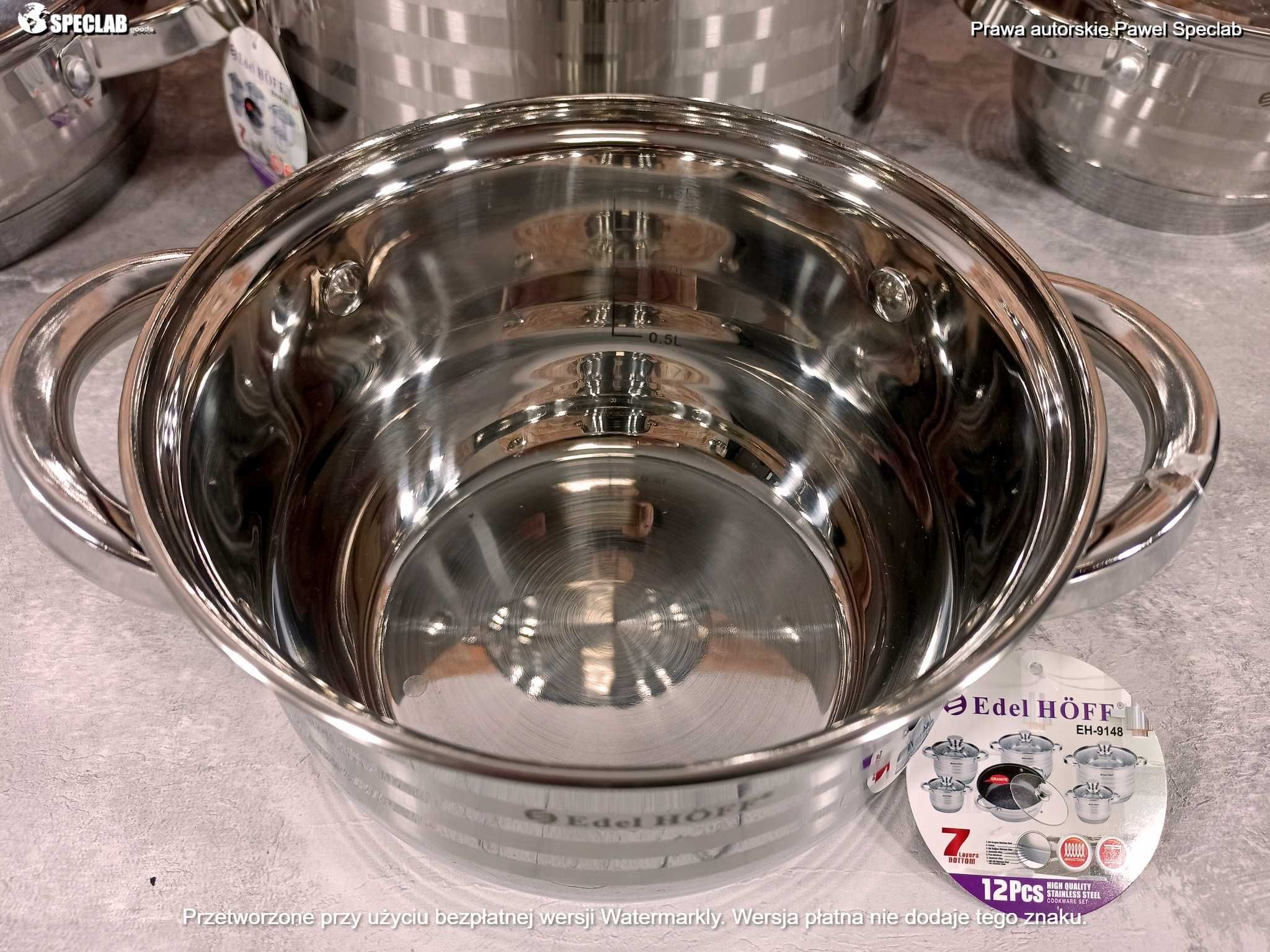 Zestaw garnków EDELHOFF EH-9148. Gaz, indukcja, halogen