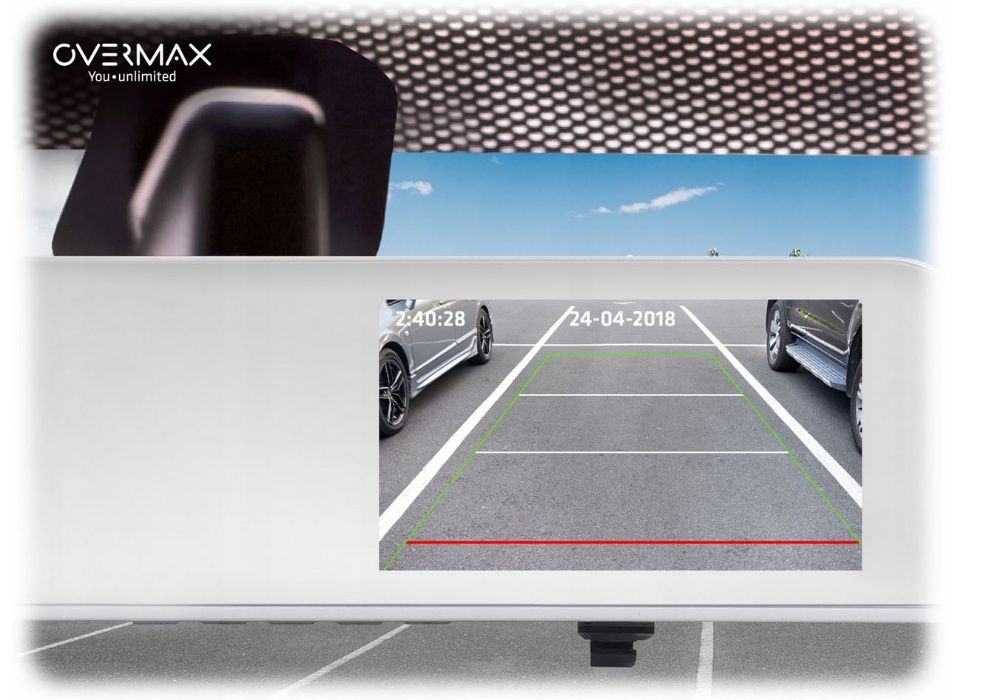 Nowa Kamera Samochodowa Wideo rejestrator OVERMAX MIRROR Lusterko F HD
