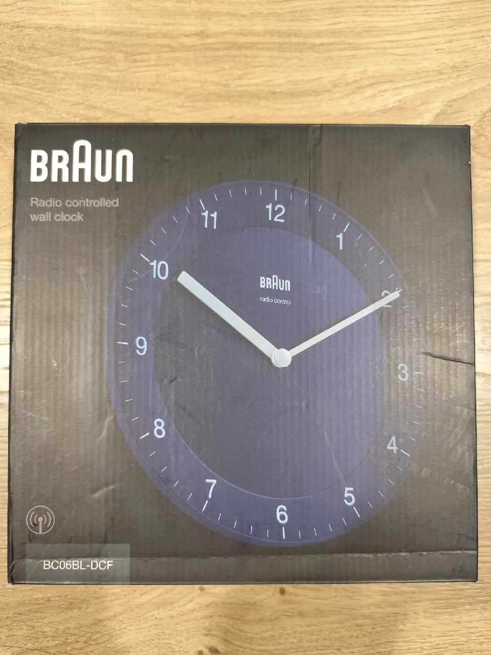 Zegar ścienny Braun Classic BC06BL-DCF sterowany ustawiony radiow nowy