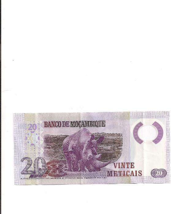 nota de 20 meticais de moçambique