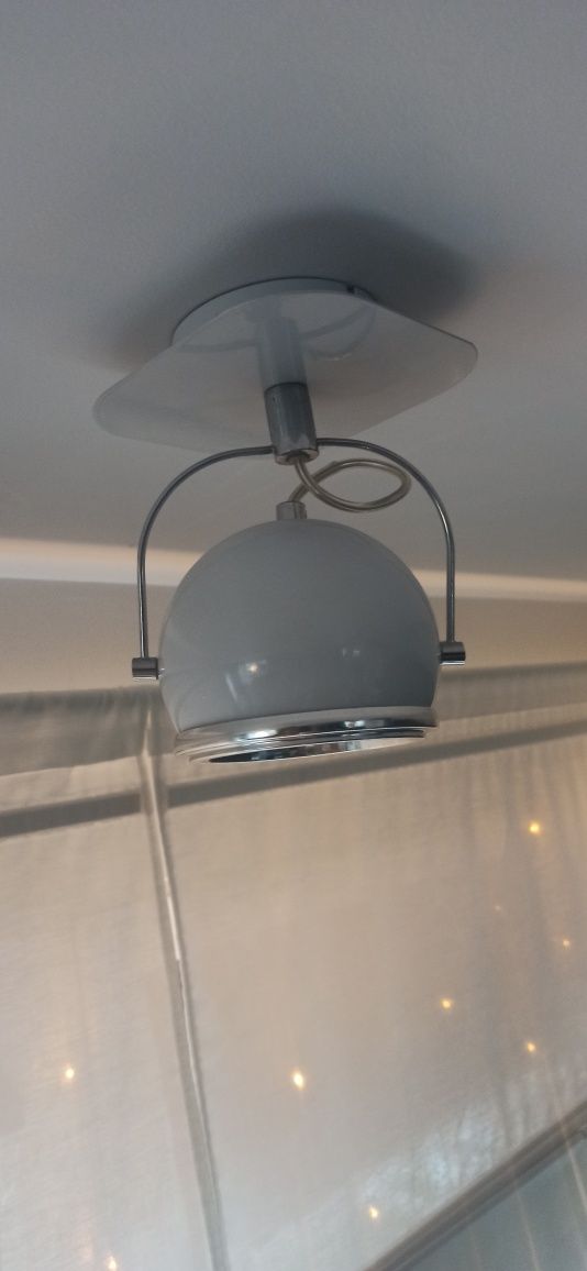 Lampa lampy halogen biały metal led zestaw 6 sztuk