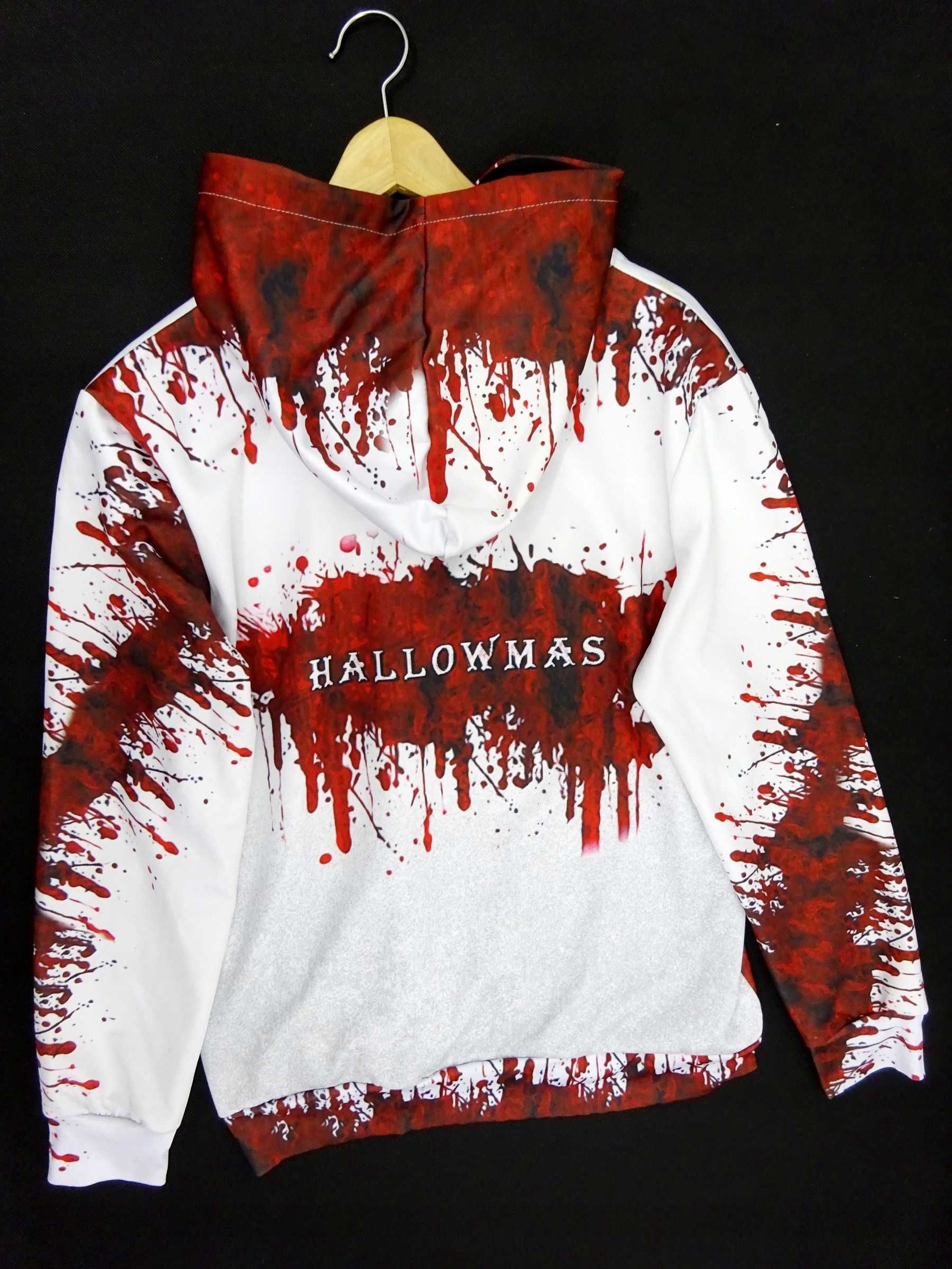BE70 KAPTUR dresowa śmieszna bluza męska zombie plamy krwi halloween M