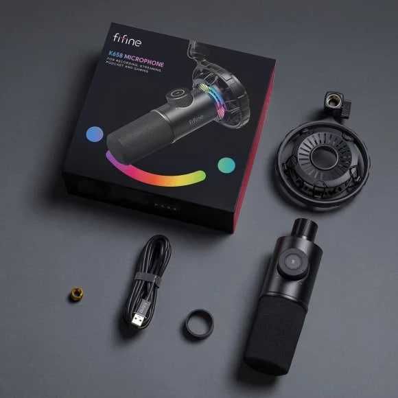 Динамический микрофон Fifine K658 RGB