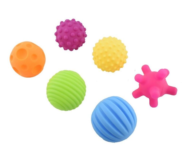 Тактильні сенсорні кульки,набір 6 шт,тактильные сенсорные мячики
