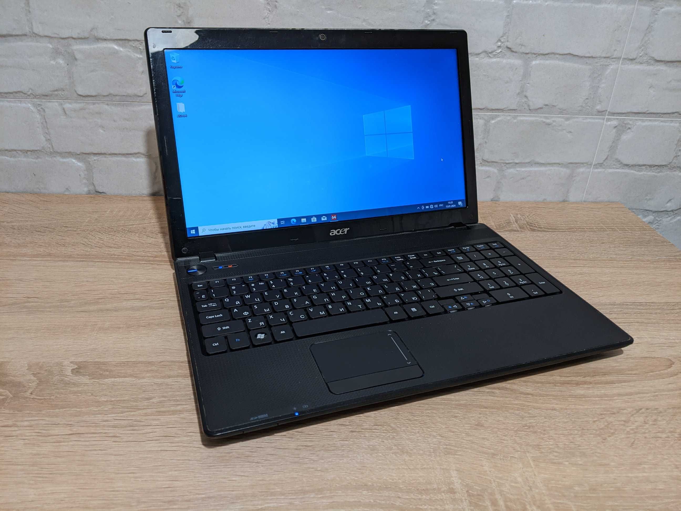 Ноутбук для работы Acer 15.6" дюйма AMD / 8gb ddr3 / 500gb