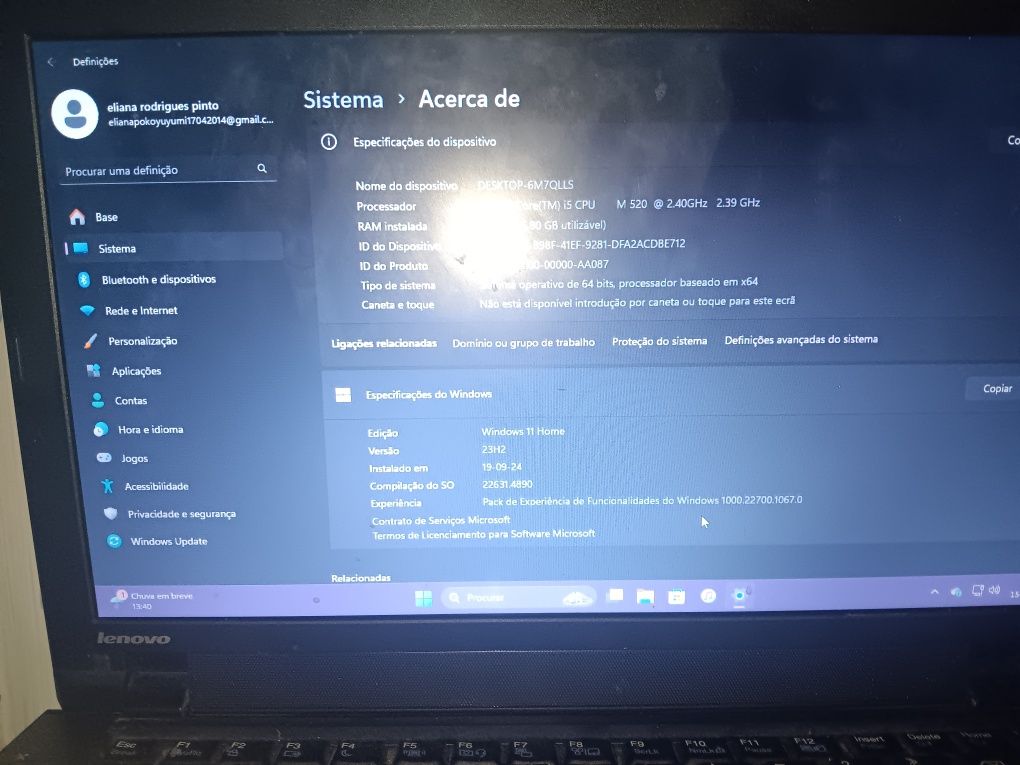 Portátil lenovo i5
com 6 ram
Windows 11  funcionou
