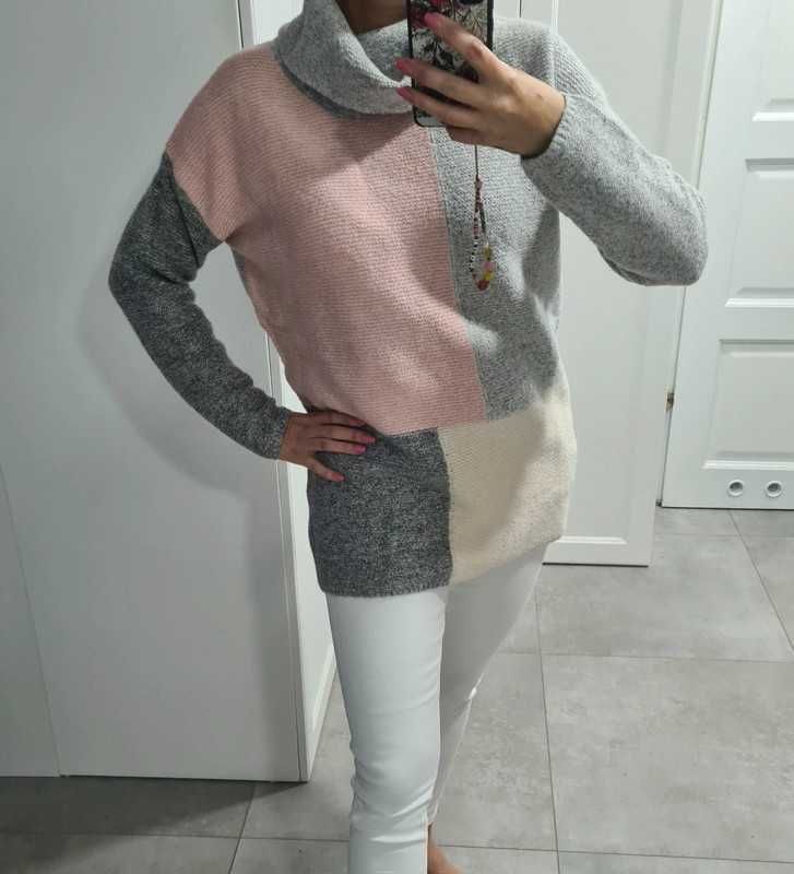 Reserved nowy pastelowy sweter golf