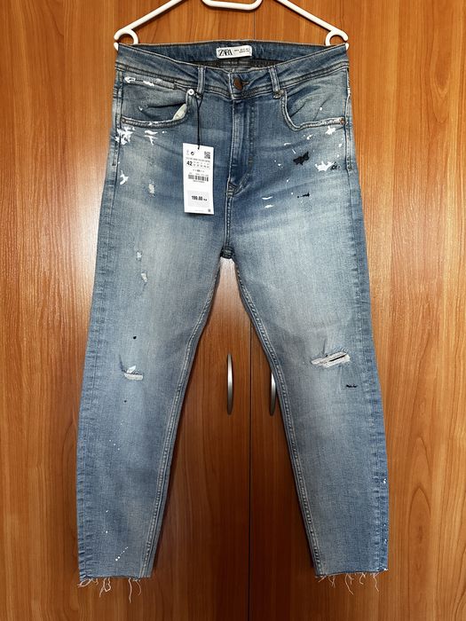 Nowe męskie spodnie ZARA dekatyzowane 42
