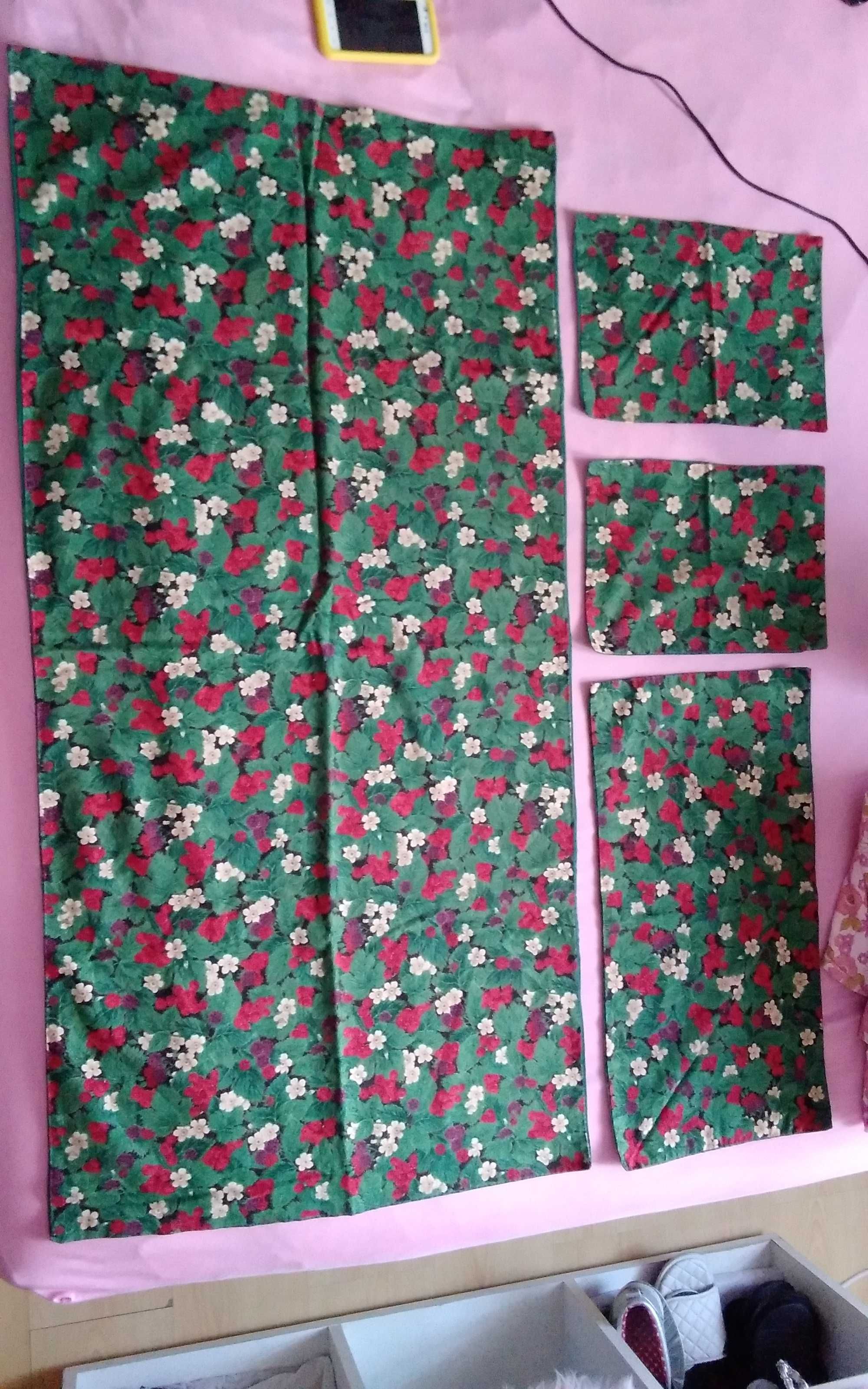 Conjunto 4 panos para mesa, centro mesa individuais guardanapos tecido