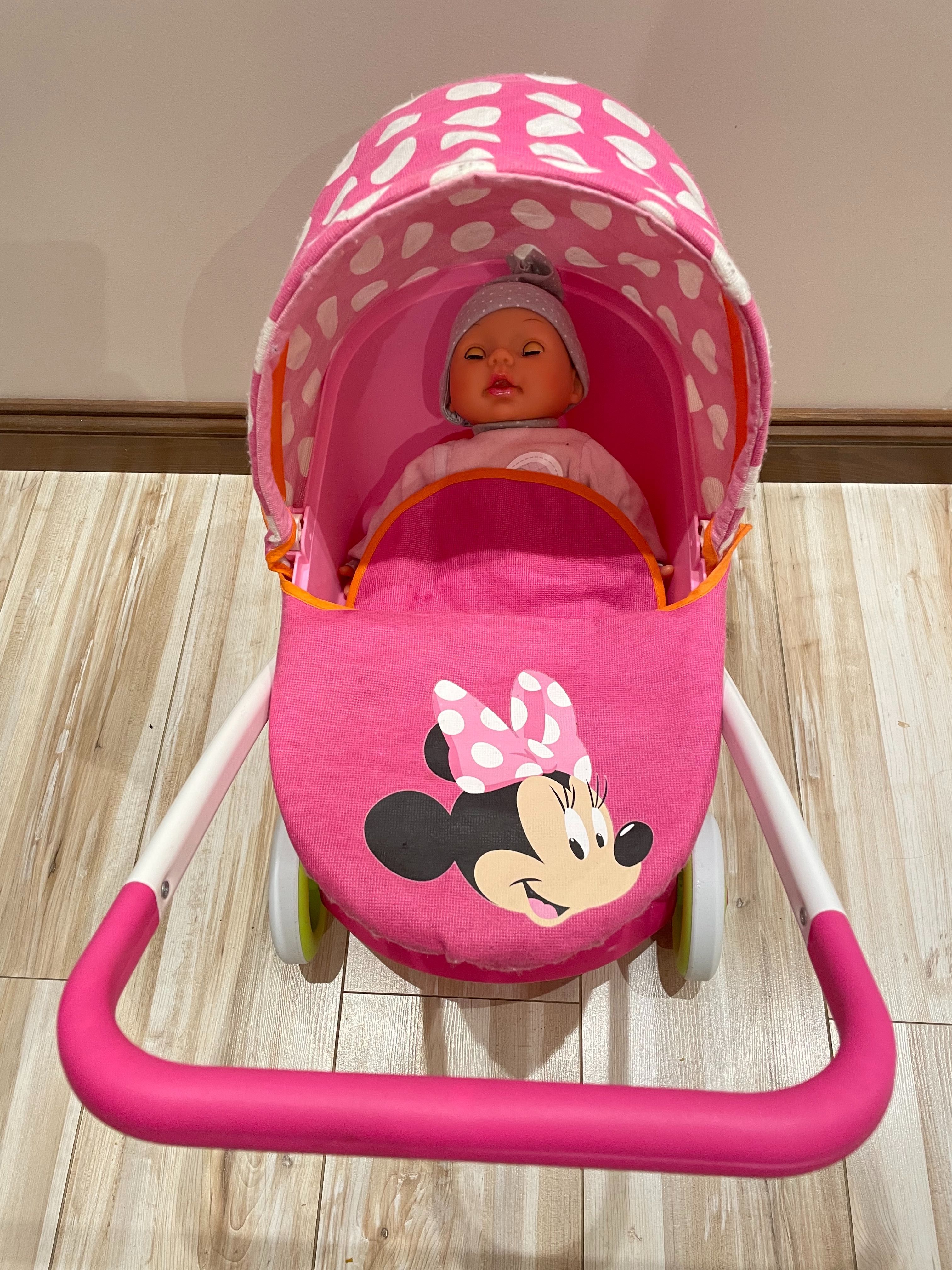 Wózek dla lalek Smoby Myszka Minnie gratis Bobas Baby Piccolina 38cm
