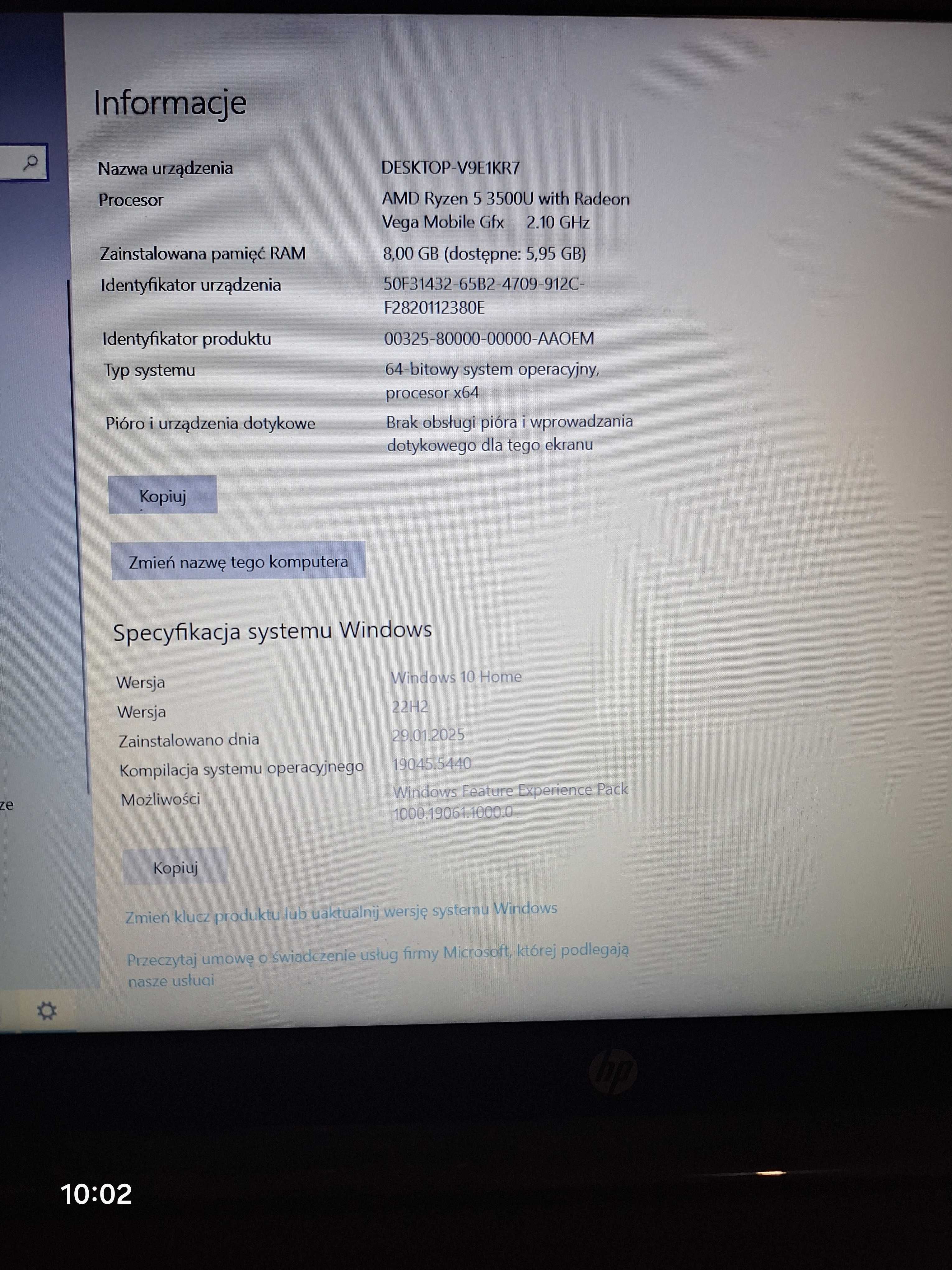 Laptopa HP 255 G7 15,6'' Full HD 8GB SSD 256GB Win10 Jak nowy