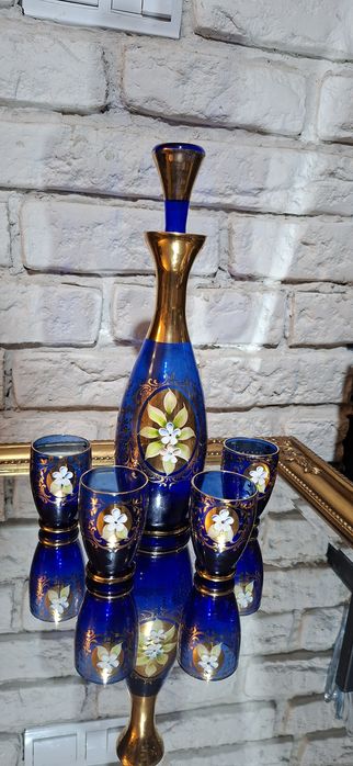 Karafka i kieliszki Bohemia