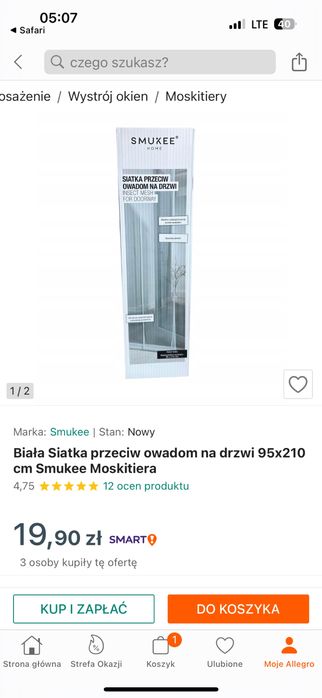 Siatka przeciw komarom na drzwi ,nowa