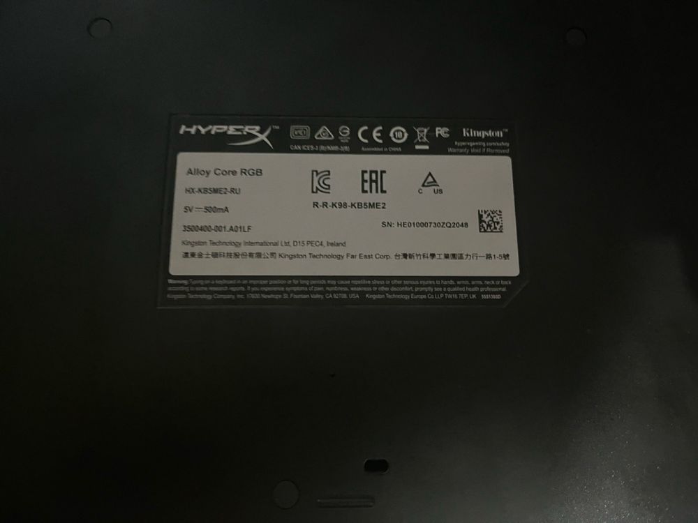 Клавіатура дротова HyperX Alloy Core RGB