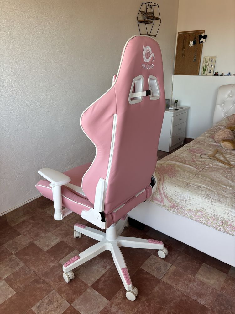 Cadeira Gaming Rosa/Branca como Nova Talius